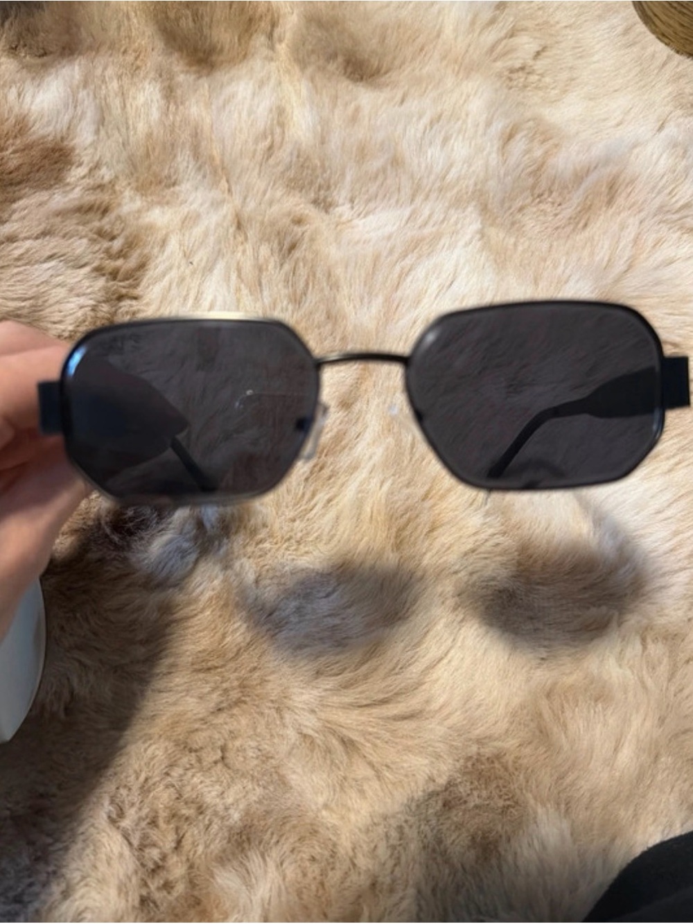 Source Unknown Black Oval Metal-Frame Sunglasses